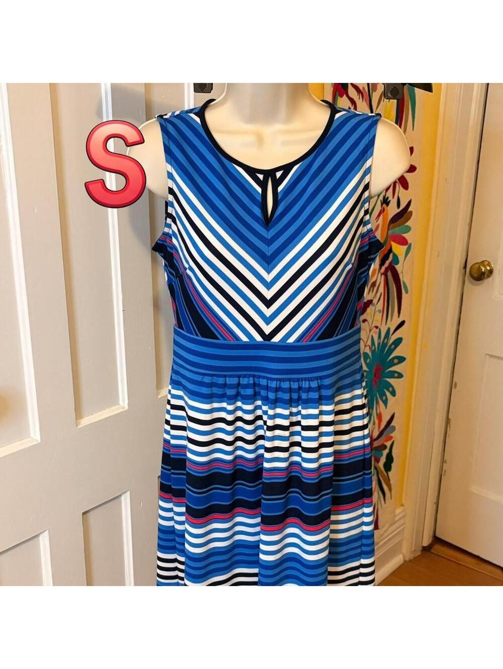 Talbots Women's Blue and Multi Dress